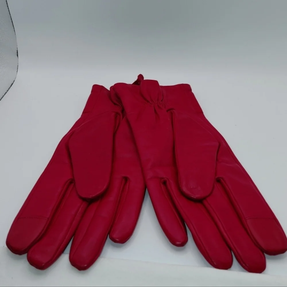 NWT Kate Spade Red Lambskin Leather gloves XL